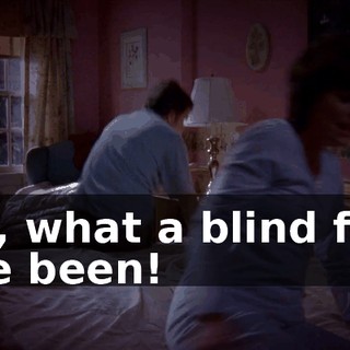 Oh, what a blind fool I've been!