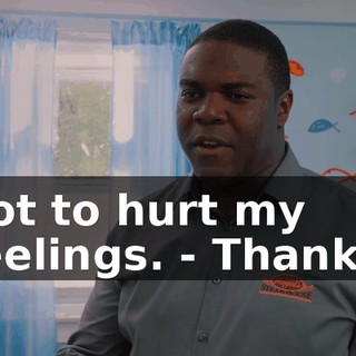 not to hurt my feelings. - Thanks.