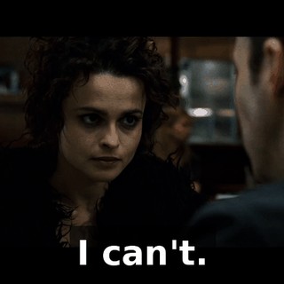 I can't.
