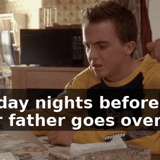 Sunday nights before bed your father goes over