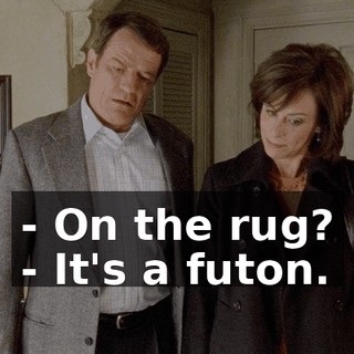 - On the rug? - It's a futon.