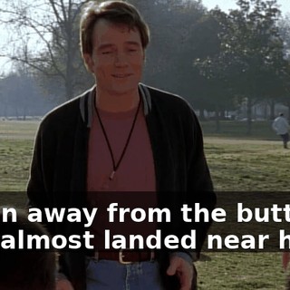 to run away from the butterfly that almost landed near him.
