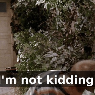 I'm not kidding.