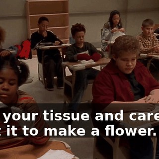 Take your tissue and carefully twist it to make a flower.