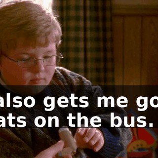 It also gets me good seats on the bus.