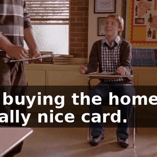 and buying the homeless a really nice card.