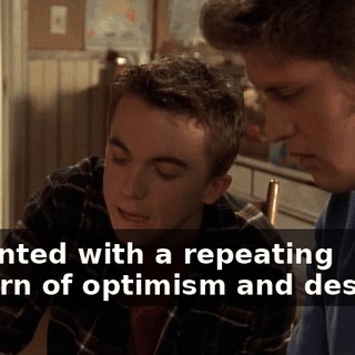 imprinted with a repeating pattern of optimism and despair."