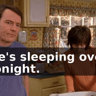 He's sleeping over tonight.