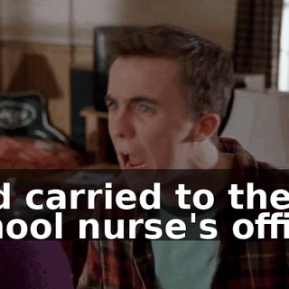 and carried to the school nurse's office.