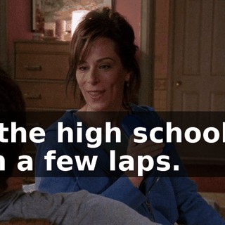 to the high school to run a few laps.