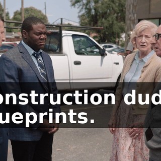 Construction dude, blueprints.