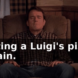 eating a Luigi's pizza again.