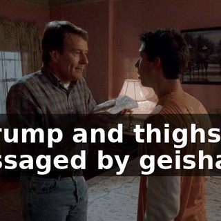 its rump and thighs are massaged by geishas.