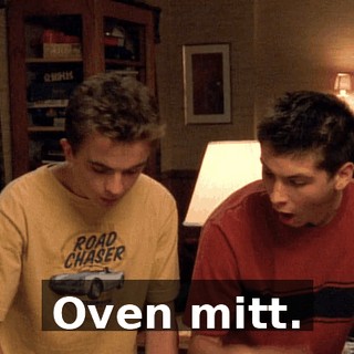 Oven mitt.