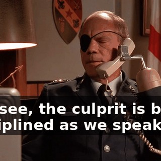 You see, the culprit is being disciplined as we speak.