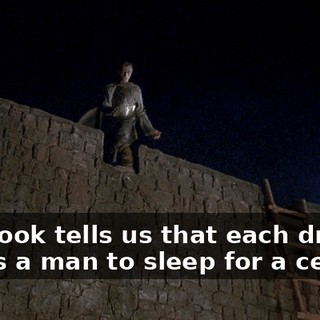The book tells us that each drop allows a man to sleep for a century