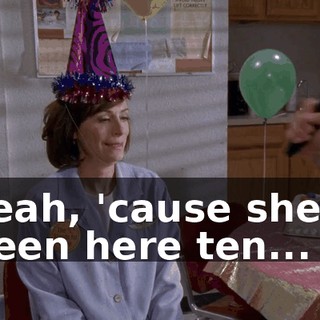 ♪ Yeah, 'cause she's been here ten... ♪