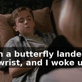 Then a butterfly landed on my wrist, and I woke up.