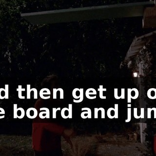 and then get up on the board and jump.