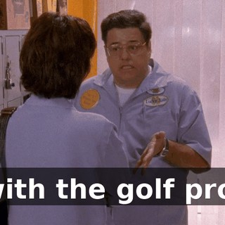with the golf pro.