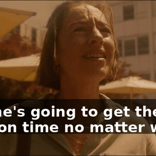 and she's going to get the poop there on time no matter what.