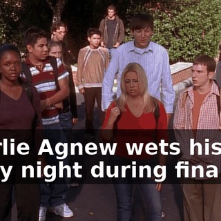 Charlie Agnew wets his bed every night during finals.